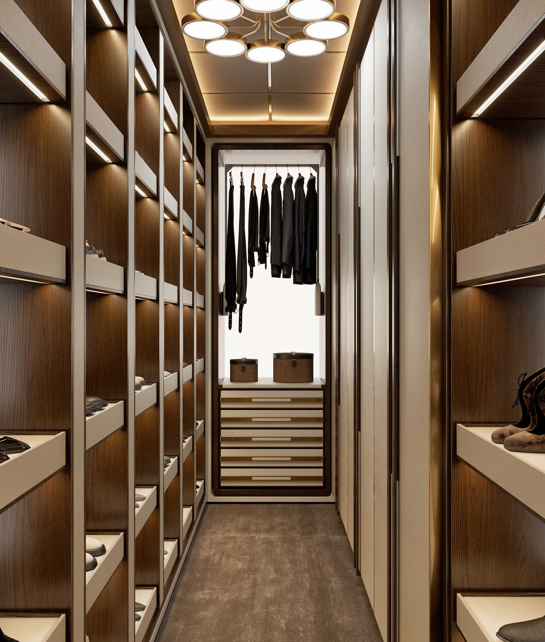 Bespoke Dressing Room in Calacatta Vagli marble, Berkeley Square Project in London by Melchiorri Tailored Homes designed by Sauro Melchiorri - Spaces designed with Italian taste and crafted with Italian mastery - Tailored interiors and curated home design in London.