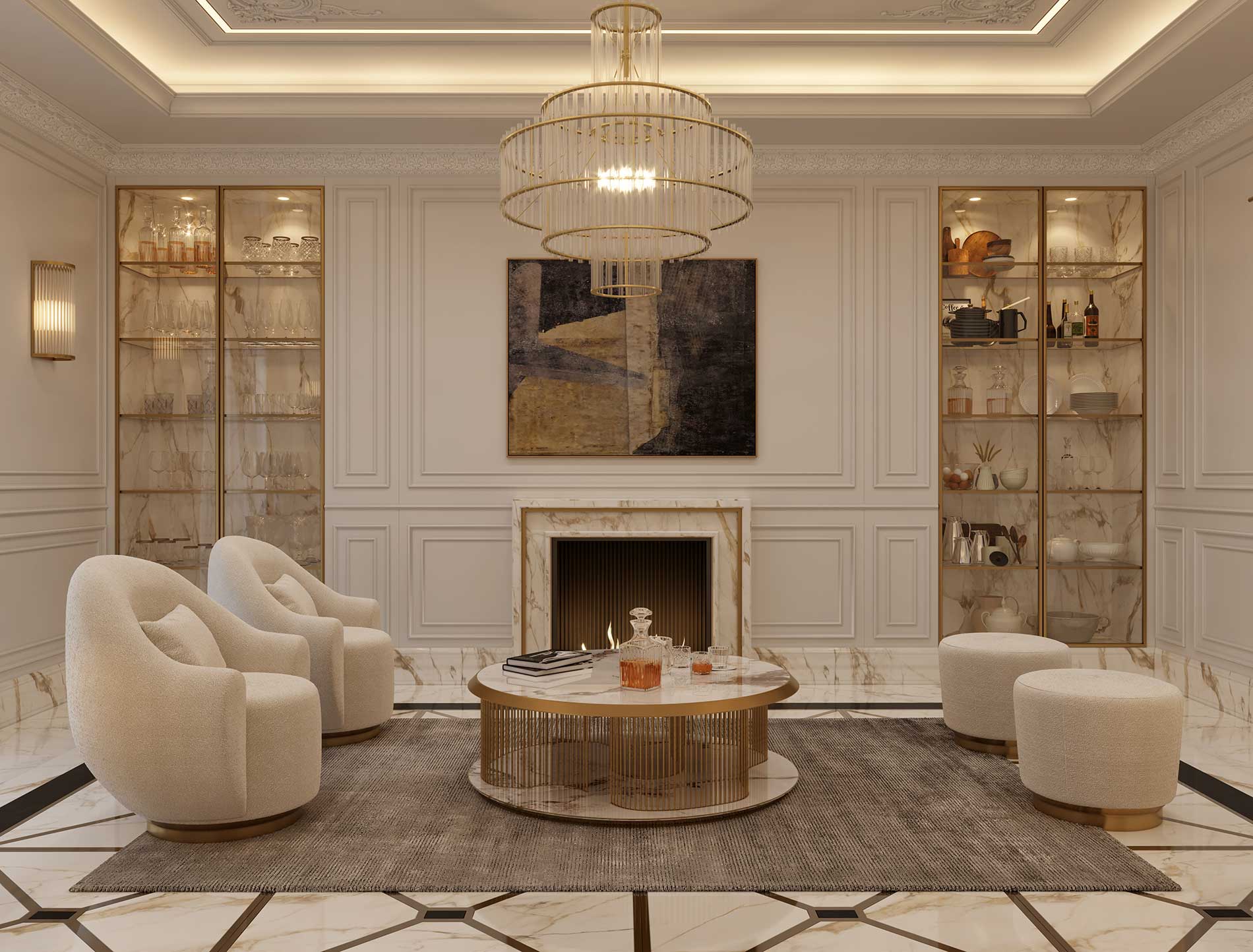 Bespoke BedRoom in Calacatta Vagli marble, Berkeley Square Project in London by Melchiorri Tailored Homes designed by Sauro Melchiorri - Spaces designed with Italian taste and crafted with Italian mastery - Tailored interiors and curated home design in London.