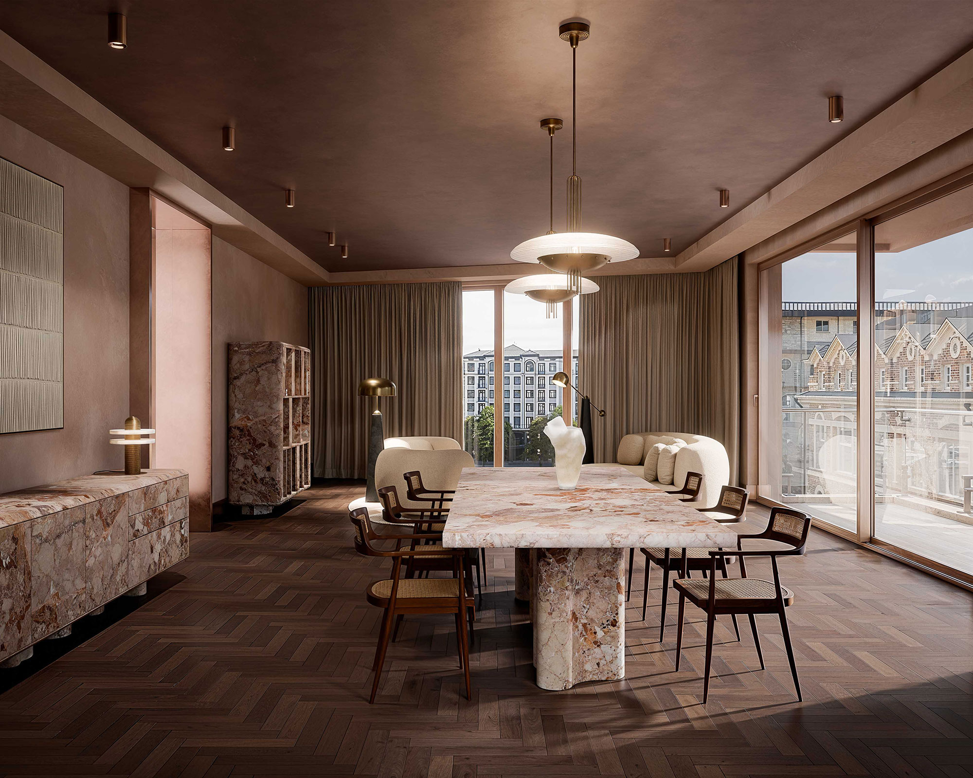  One Hyde Park Project  by Melchiorri Tailored Homes - Pietrasanta Breccia Pernice Collection by Melchiorri Tailored Homes  